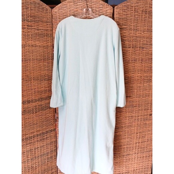 Rebecca Malone Intimates Robe Large Long Full Zip Fleece Pockets Embroidery - Picture 9 of 10